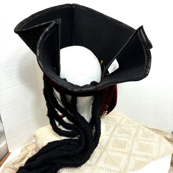 Rubies Pirate Hat with Dreds and Beads - Picture 7 of 13